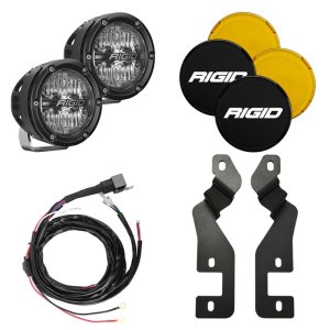 Ford Bronco Sport A-Pillar LED Light Mount Kit - Rigid Industries - 360-Series 4 Inch Drive Optic with Amber Backlighting - Black - 2021